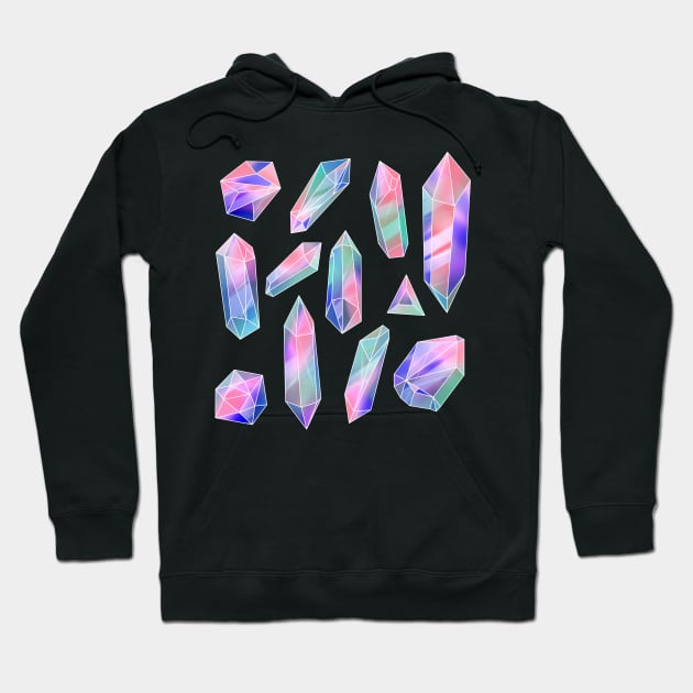 Iridescent crystals Hoodie by 2dsandy